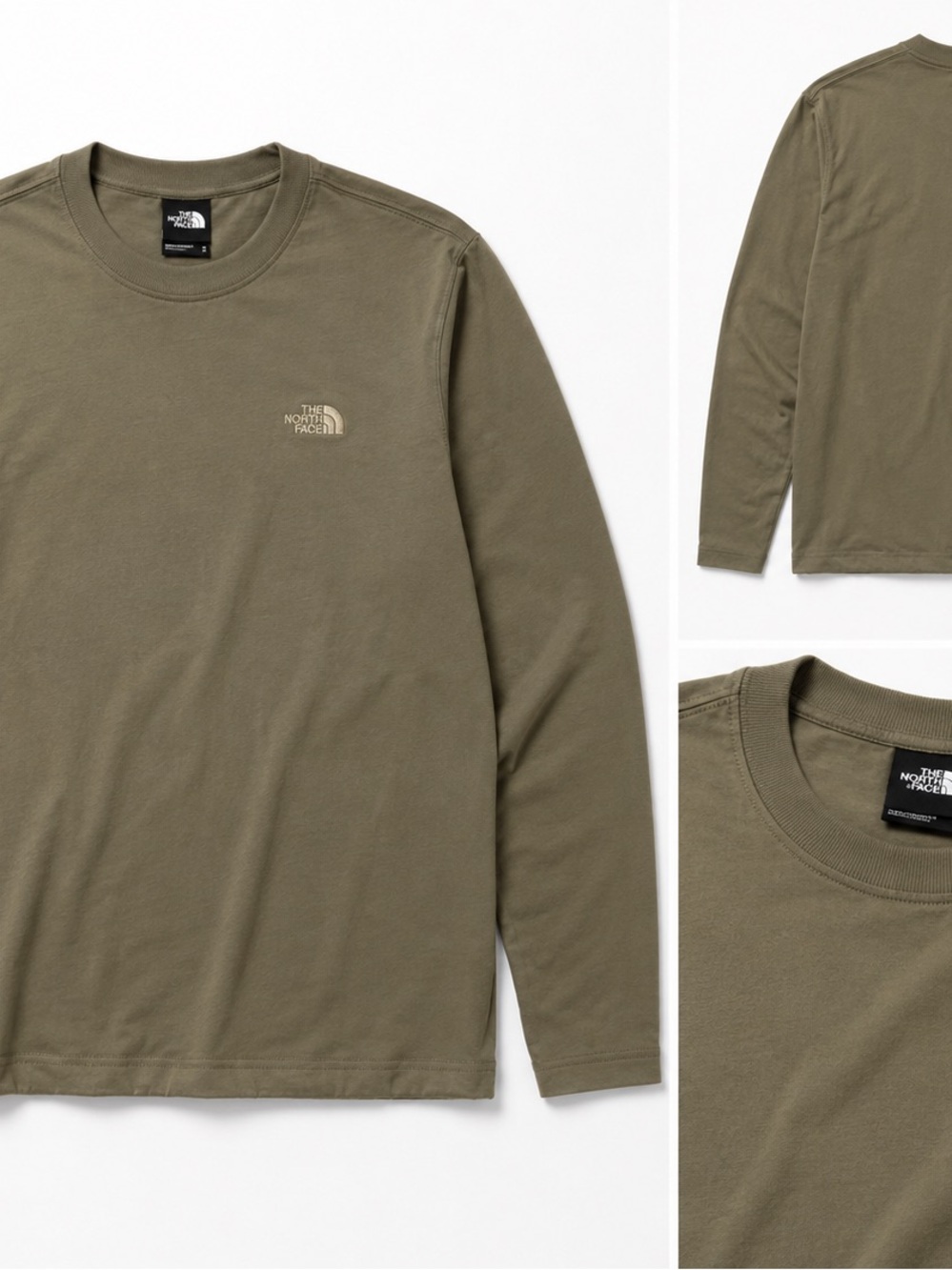 The North Face men’s Long Sleeve Crew — Olive Green
